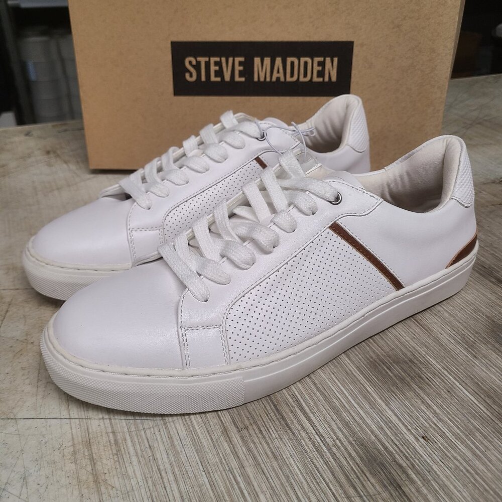 NWT Men's Steve Madden P-Coopr White Casual Sneakers Shoes - Select Size